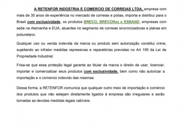 Retenfor parceria exclusiva com BRECO, BRECOflex e ESBAND